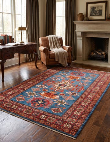 4' x 6' Hand Knotted Kazak Rug