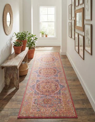 Peach Aqua Runner Rug