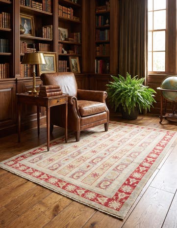 4' 3 x 6' 7 Hand Knotted Ziegler Rug