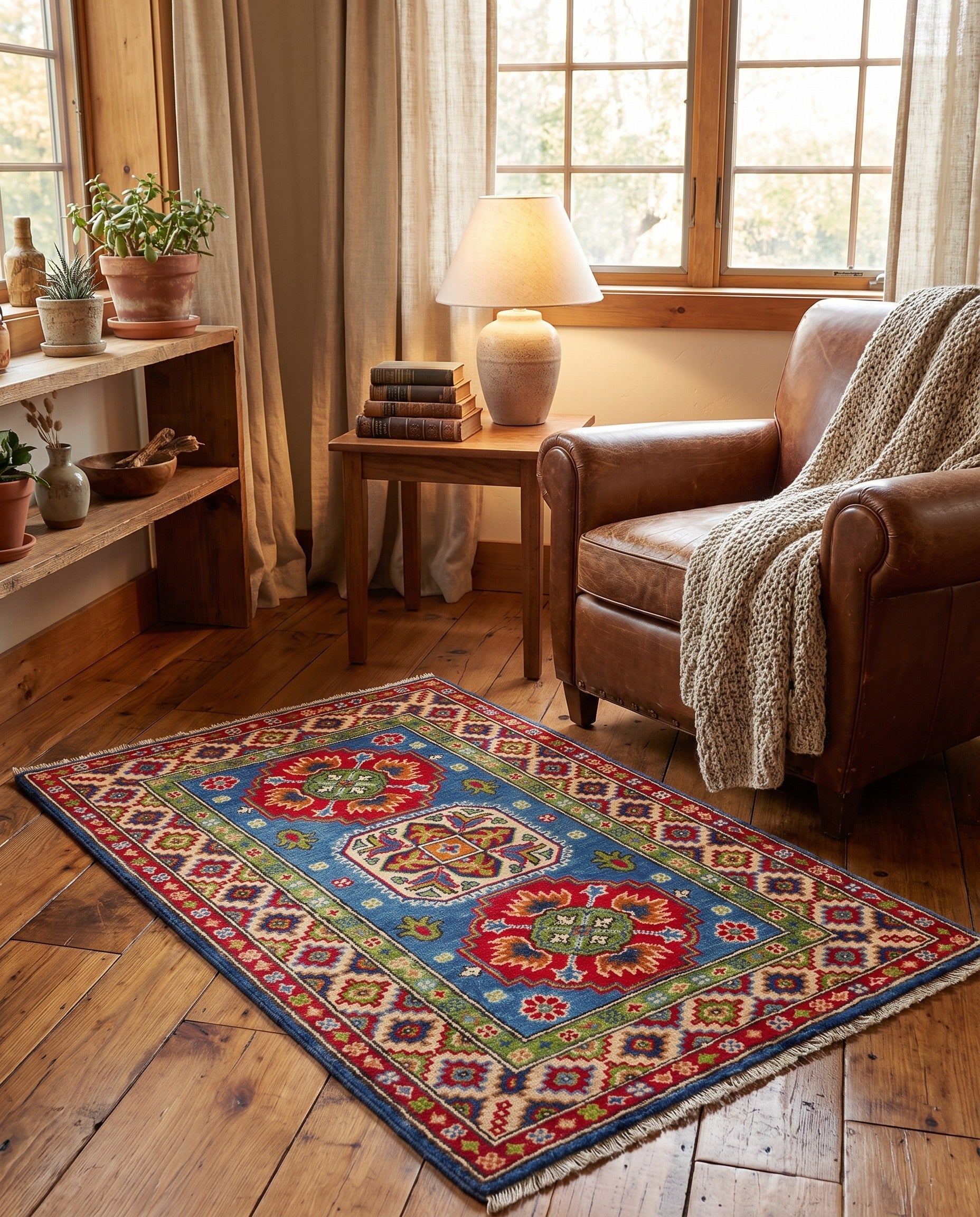 2' 7 x 4' 2 Hand Knotted Kazak Rug