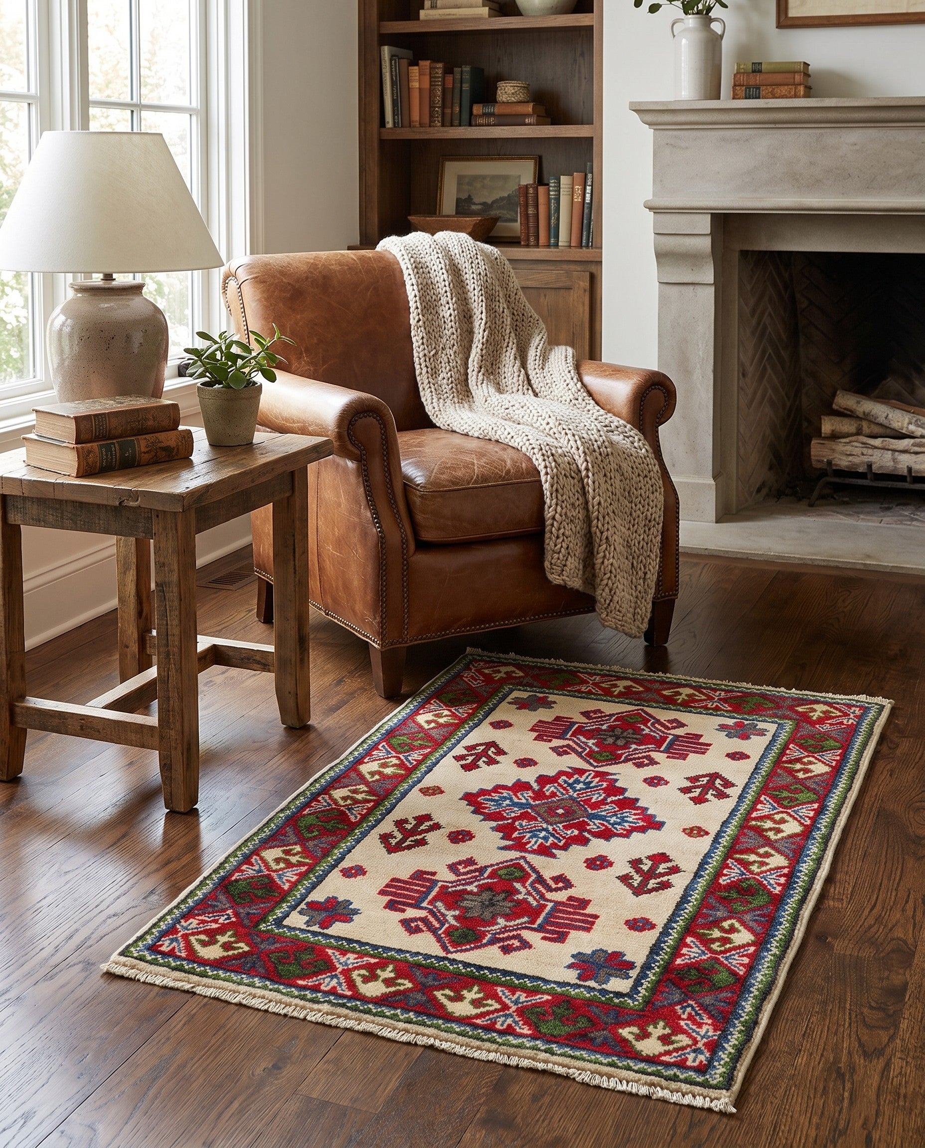 2' x 3' Hand Knotted Kazak Rug