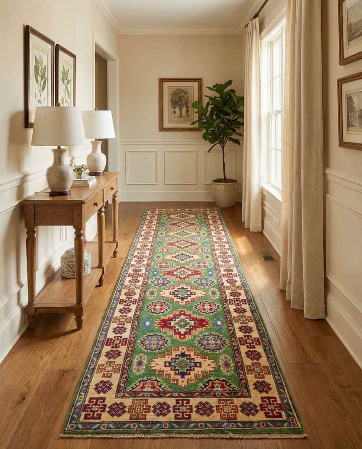 2' 9 x 9' 6 Hand Knotted Kazak Runner Rug