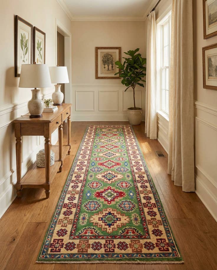 Detail image of 2' 9 x 9' 6 Hand Knotted Kazak Runner Rug