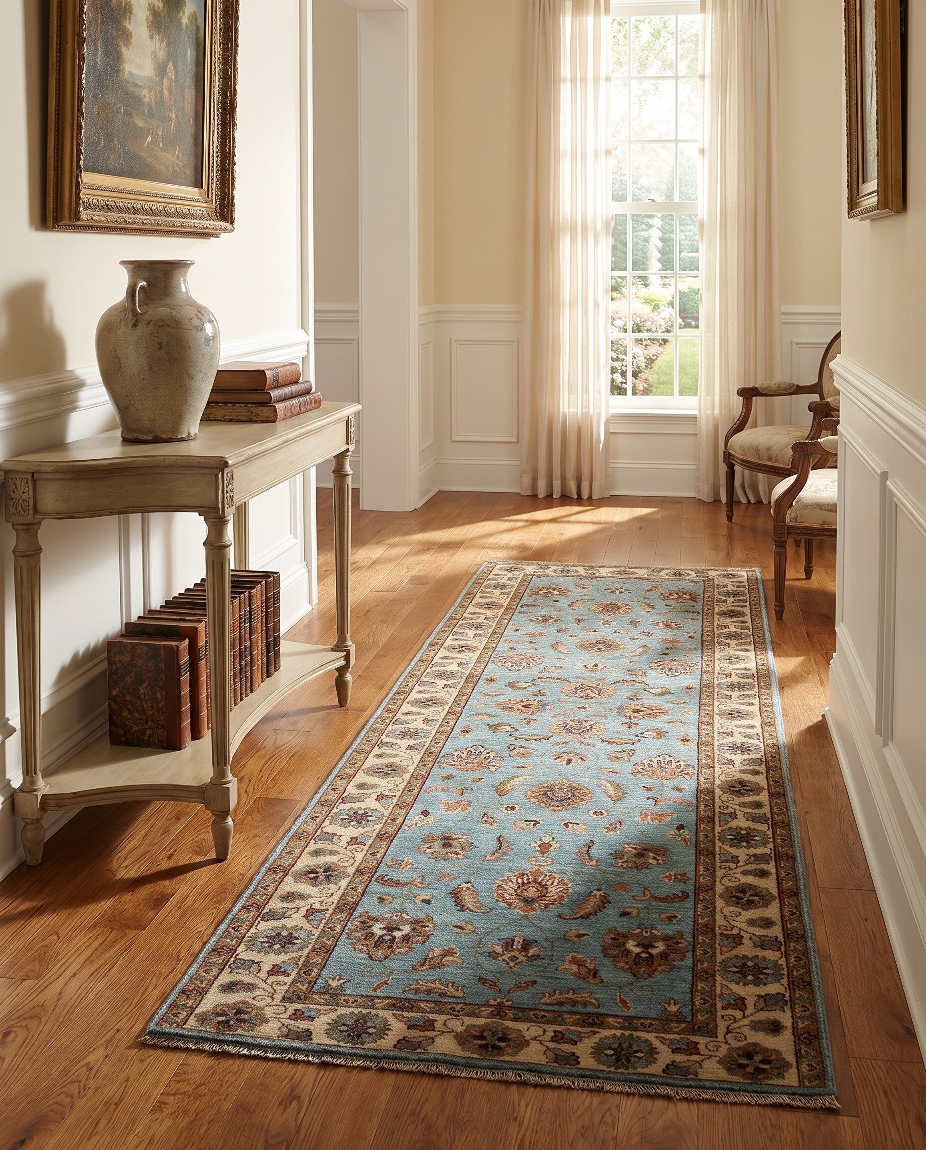 2' 8 x 8' 3 Hand Knotted Ziegler Runner Rug