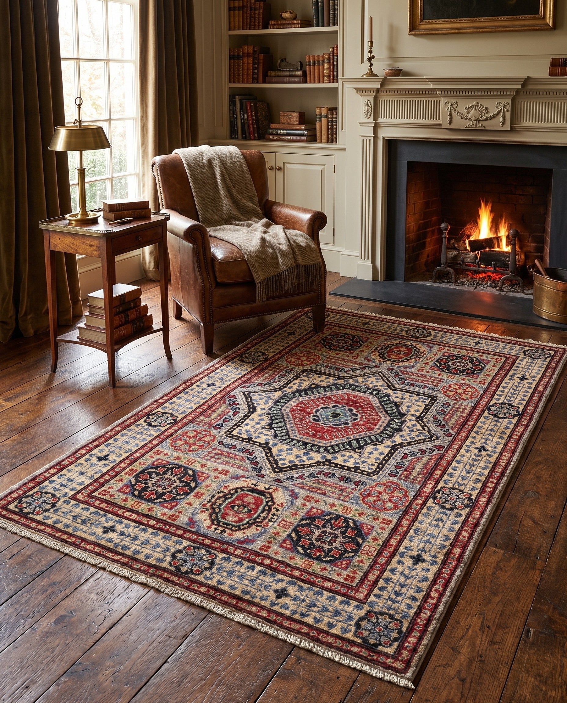 3' 5 x 5' Hand Knotted Mamluk Ziegler Rug