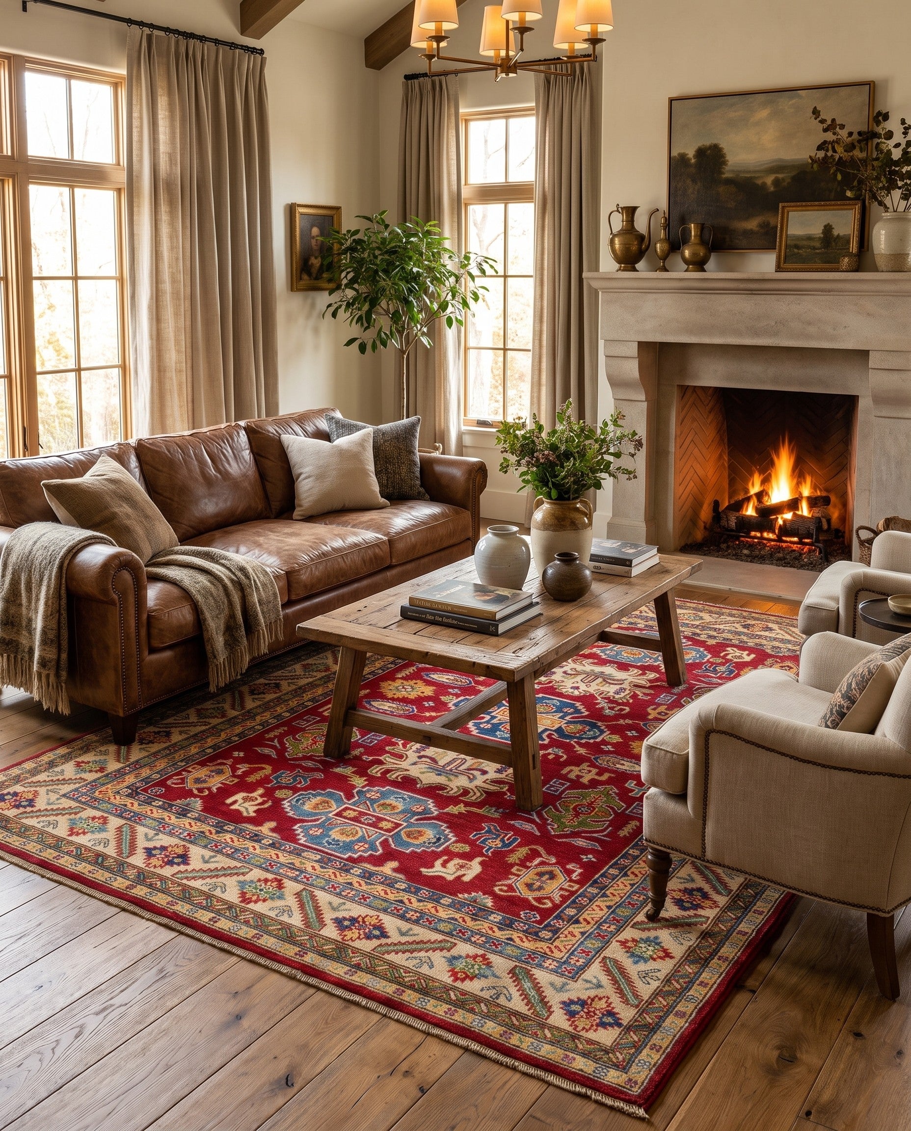 190cm x 270cm Hand Knotted Kazak Rug