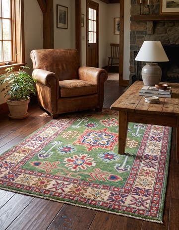 3' 3 x 4' 11 Hand Knotted Kazak Rug