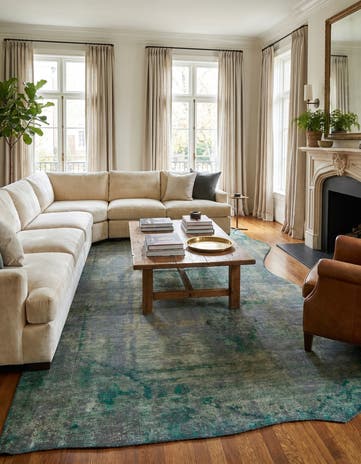 5' 7 x 9' 7 Hand Knotted Ultra Vintage Persian Wool Rug
