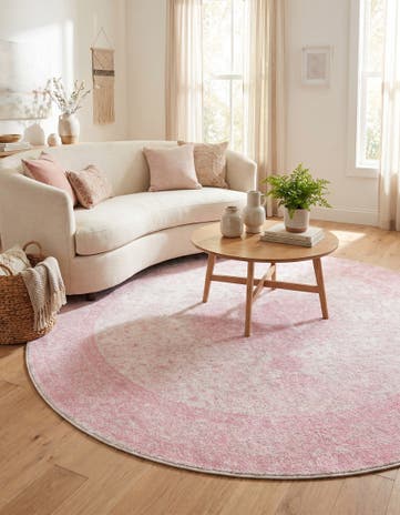 Pink Dover Round Rug