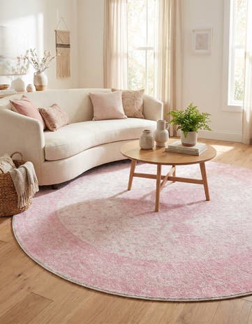 Pink Dover Round Rug
