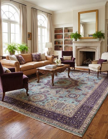 8' 11 x 11' 11 Hand Knotted Mamluk Ziegler Rug