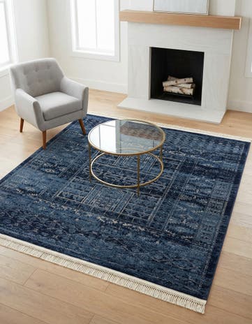 Blue Kennedy Square Rug