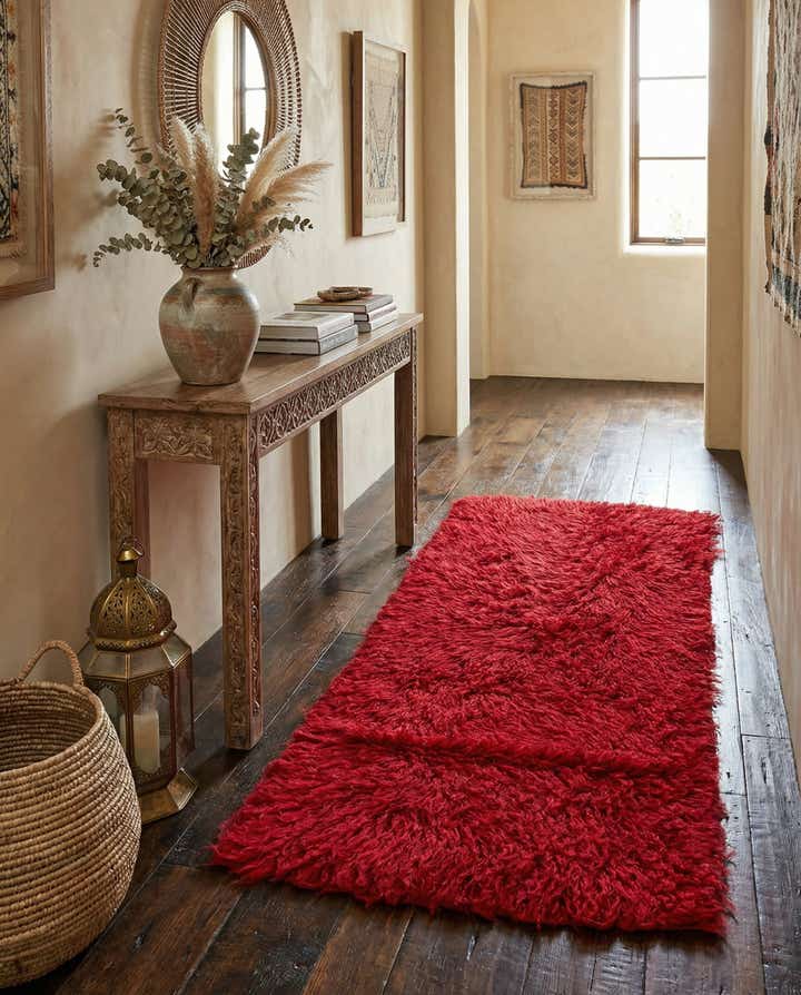 2' 5 x 4' 9 Hand Knotted Moroccan Wool Runner Rug