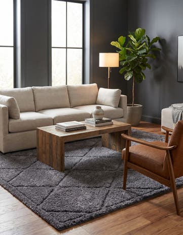 8' x 10' Lattice Shag Rug