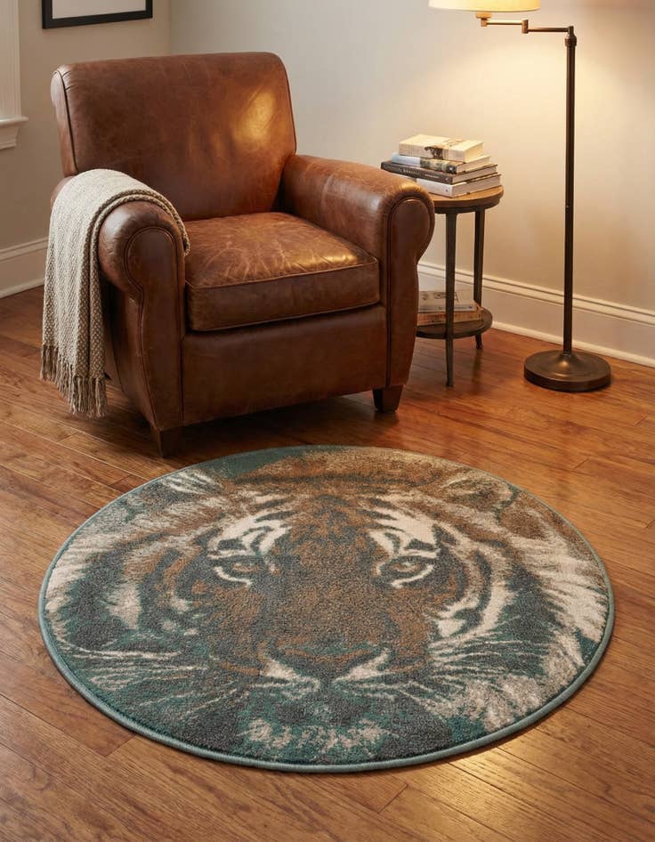 Detail image of 3' x 3' Safari Round Rug