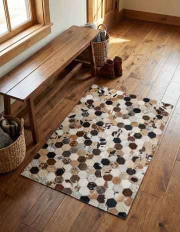2' x 3' Cowhide Leather Rug