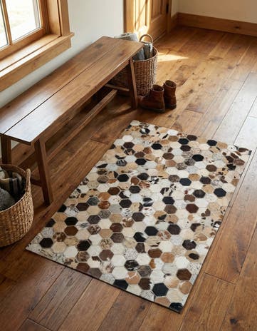 2' x 3' Cowhide Leather Rug