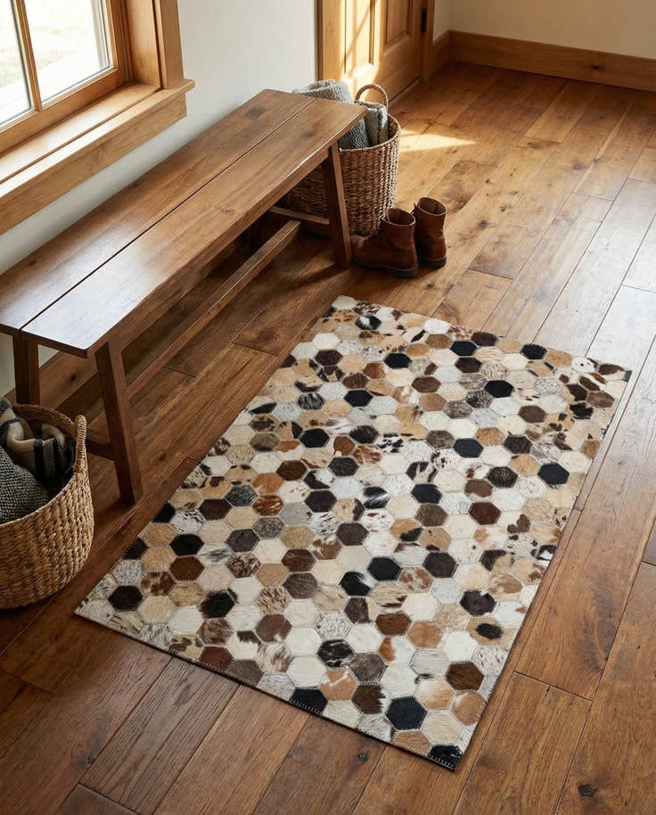 Detail image of 2' x 3' Cowhide Leather Rug