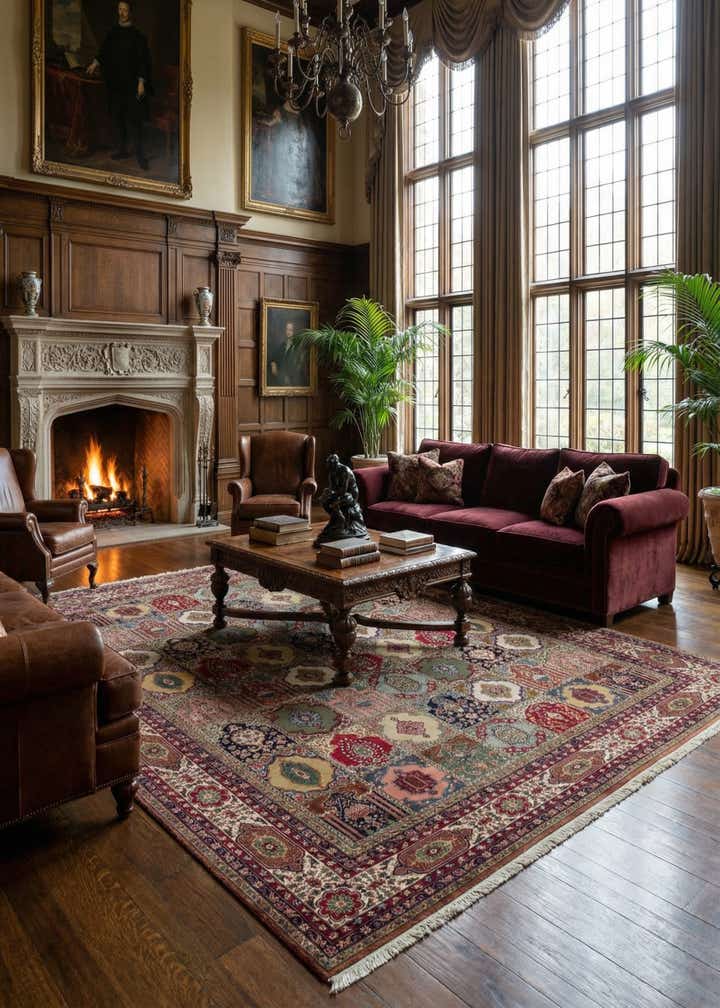 11' 6 x 13' 5 Hand Knotted Kashmir Wool Square Rug