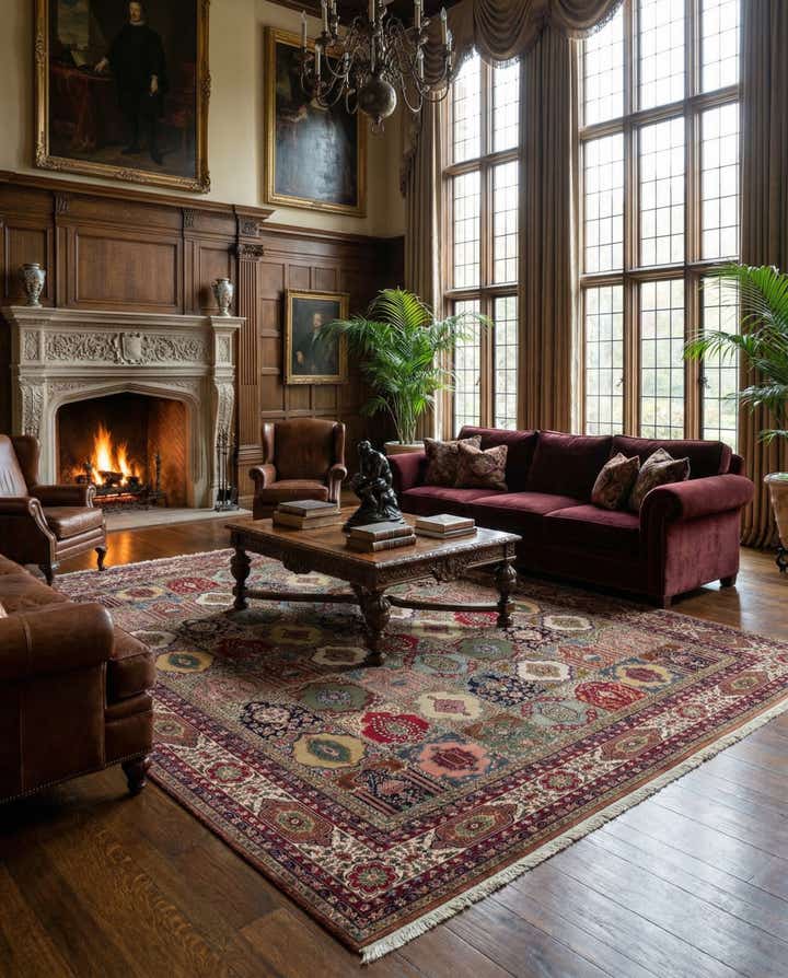 11' 6 x 13' 5 Hand Knotted Kashmir Wool Square Rug