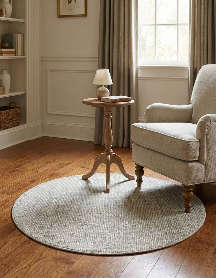 Detail image of 3' 1 x 3' 1  Hand Woven Jill Zarin English Manor Farmhouse Wool Round Rug