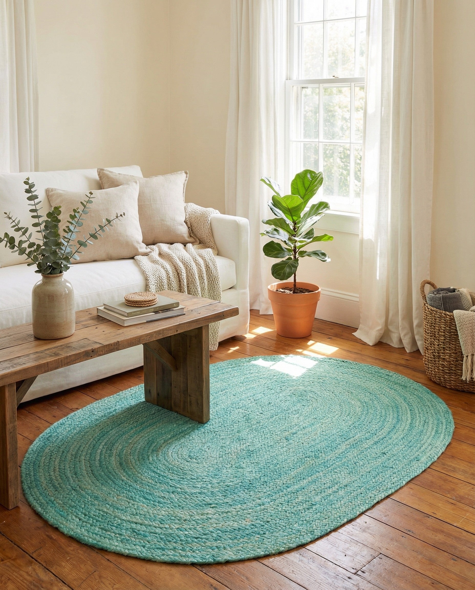 Primary image  3' 3 x 5' 1  Hand Braided Jute Oval Rug