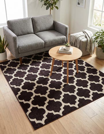 Purple Lattice Square Rug