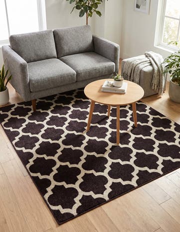 Purple Lattice Square Rug