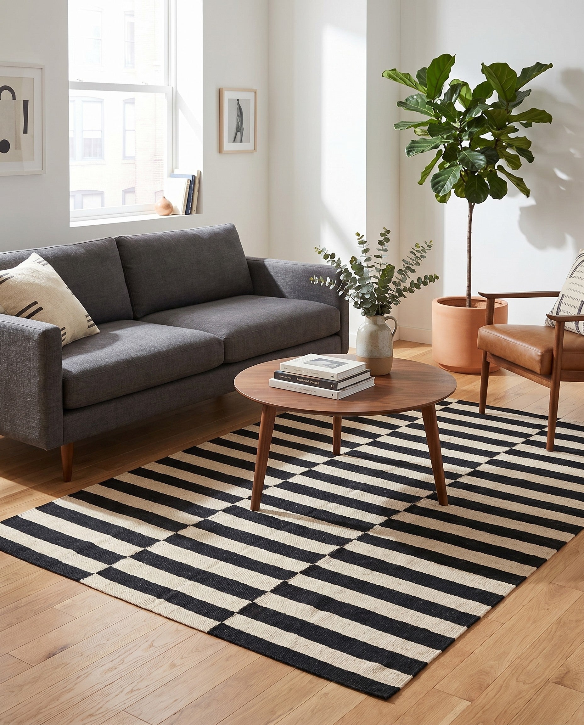 4' 2 x 5' 9 Hand Woven Kilim Modern Wool Rug