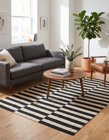 4' 2 x 5' 9 Hand Woven Kilim Modern Wool Rug