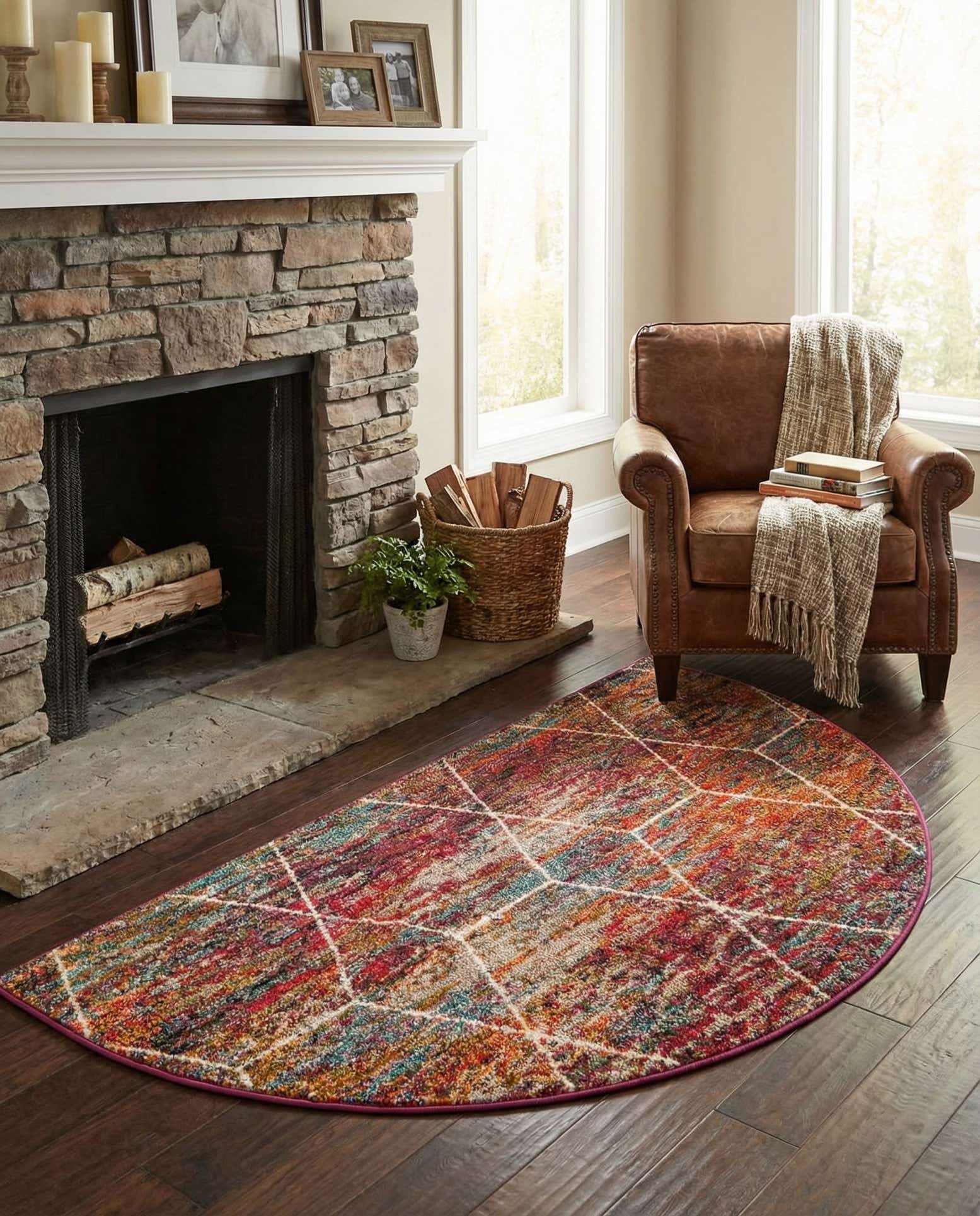 3' x 6' Lattice Frieze Hearth Rug