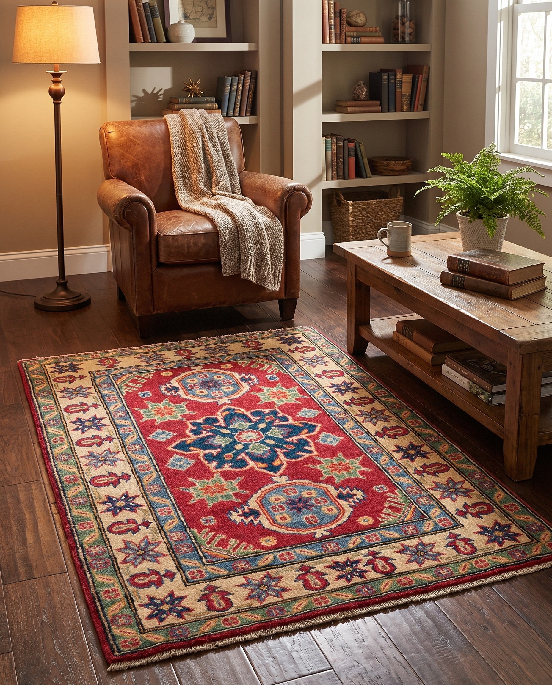 2' 11 x 4' 3 Hand Knotted Kazak Rug