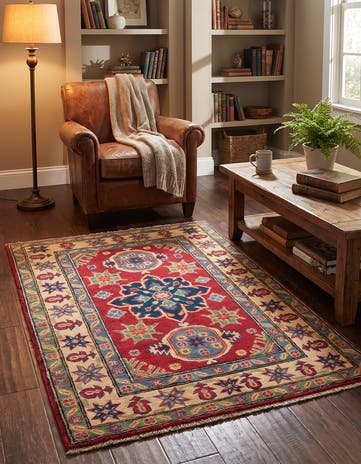 2' 11 x 4' 3 Hand Knotted Kazak Rug