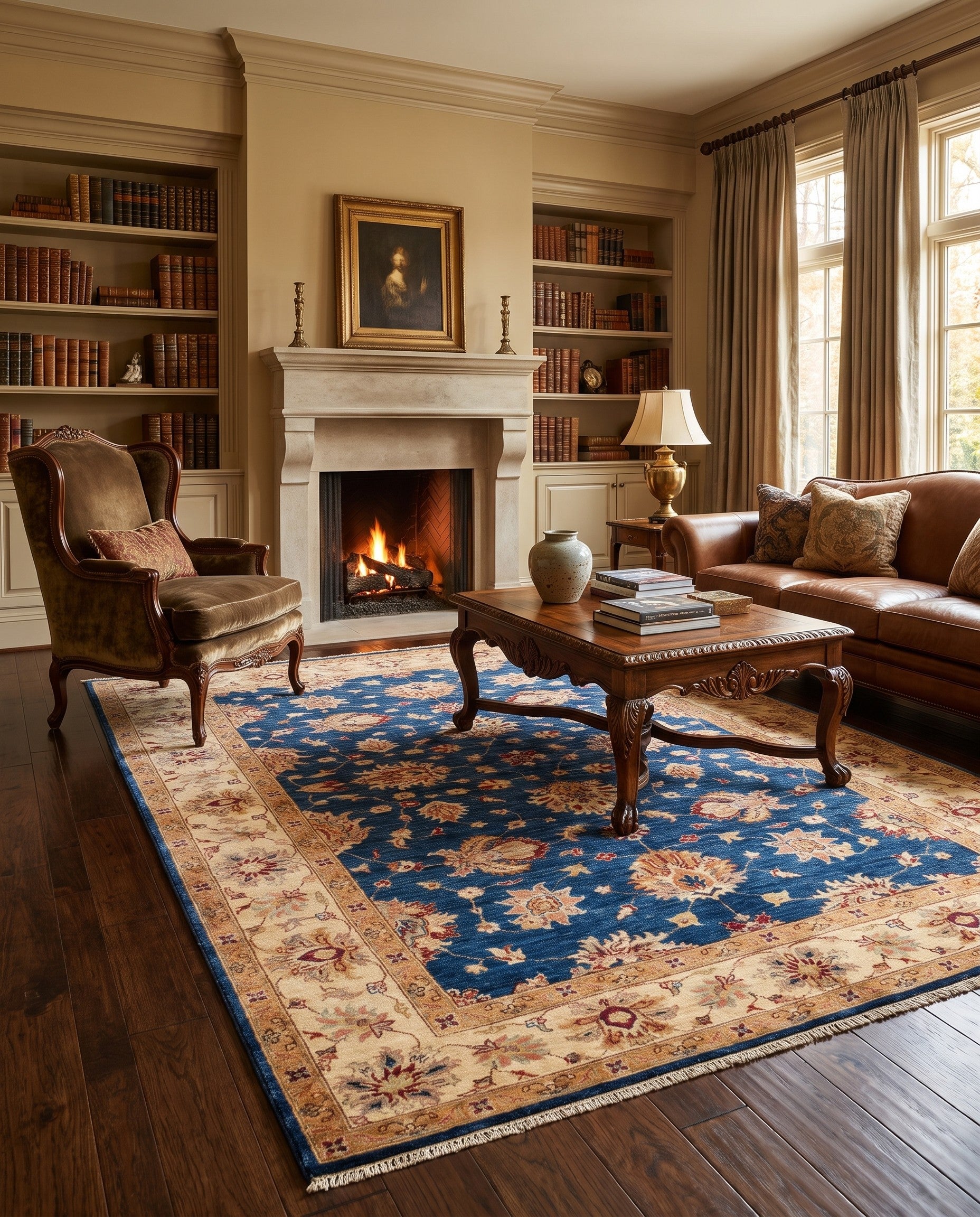 5' 11 x 8' 2 Hand Knotted Ziegler Rug