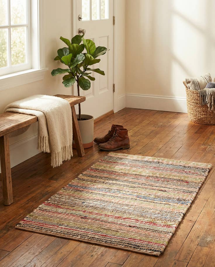 Detail image of 2' x 3' 1 Hand Woven Chunky Jute Rug