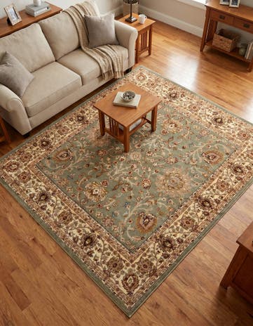 Light Green Aditi Square Rug