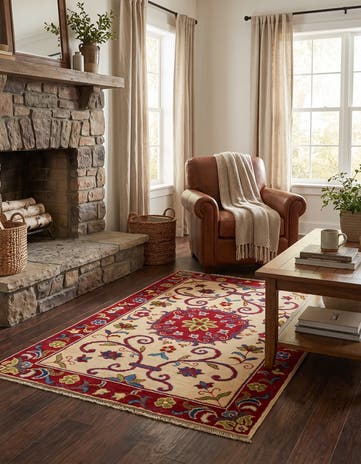2' 7 x 4' Hand Knotted Kazak Rug