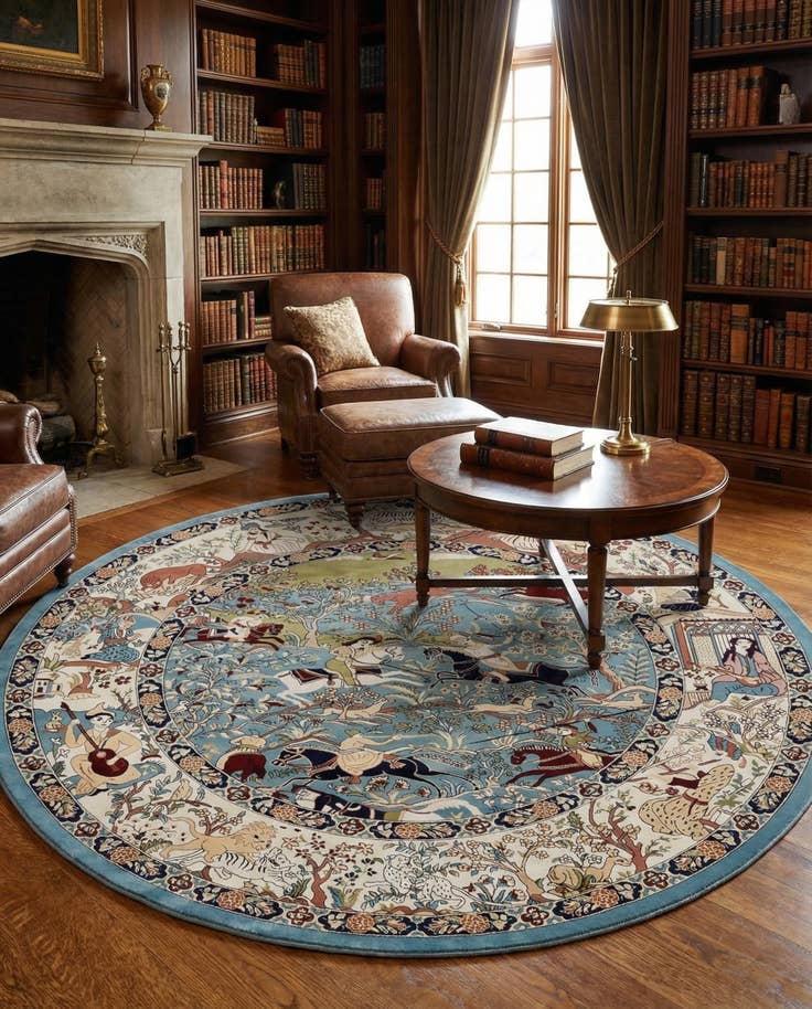 Detail image of 10' x 10' Nain Design Round Rug