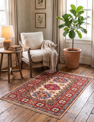 3' x 4' Hand Knotted Kazak Rug