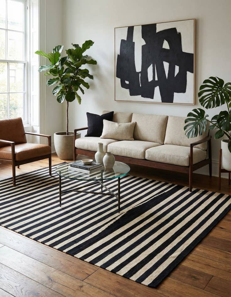 Detail image of 5' 9 x 8' Hand Woven Kilim Modern Wool Rug