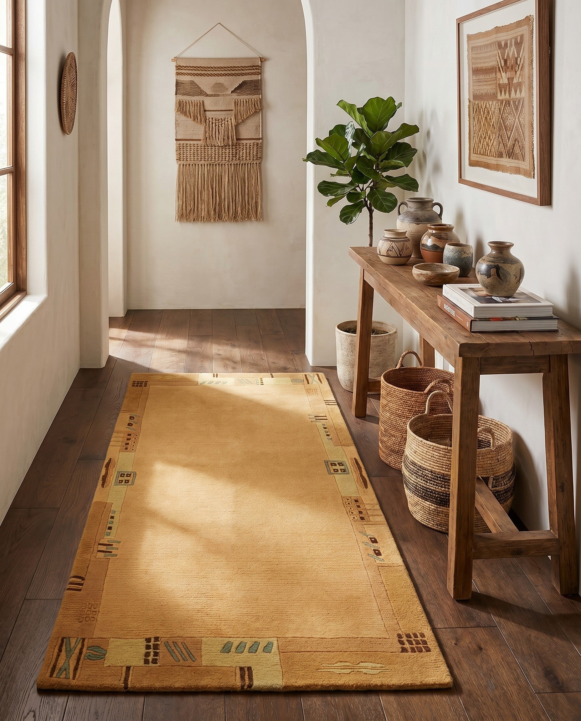 2' 5 x 4' 7 Hand Knotted Nepal Wool Runner Rug