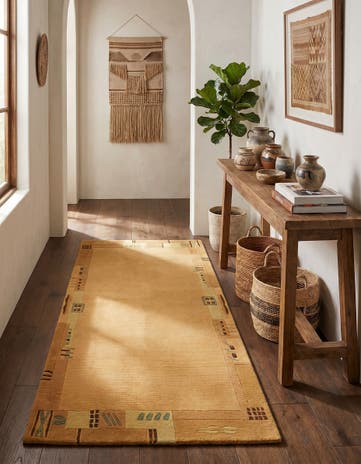 2' 5 x 4' 7 Hand Knotted Nepal Wool Runner Rug