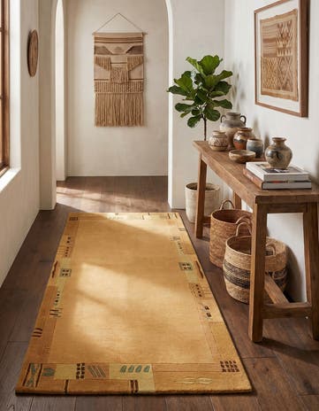 2' 5 x 4' 7 Hand Knotted Nepal Wool Runner Rug
