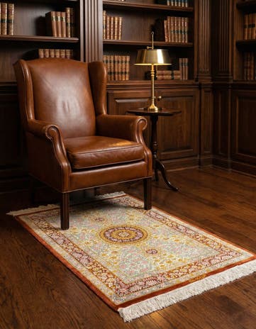 2' 7 x 3' 10 Ghom Silk Rug