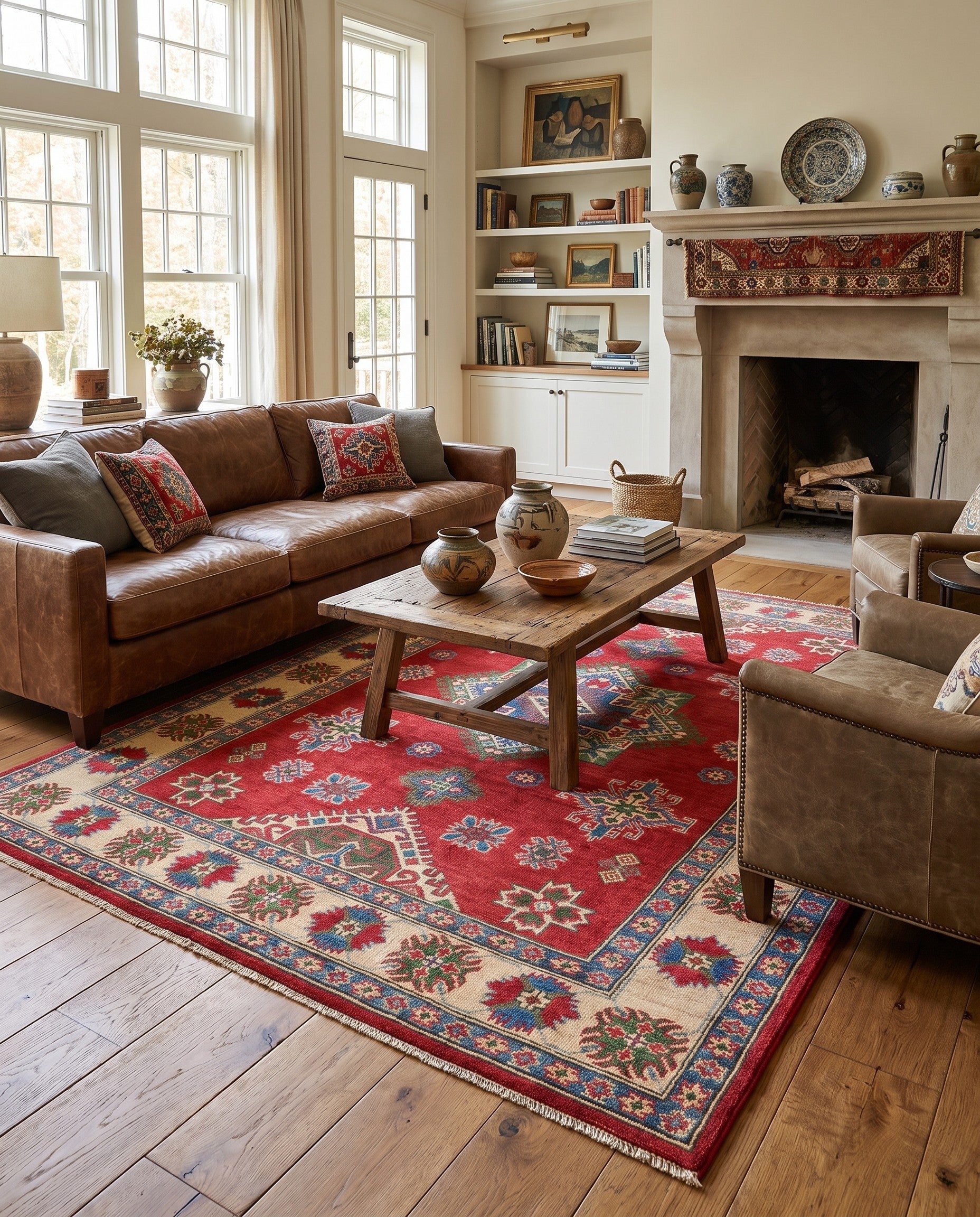 4' 10 x 6' 10 Hand Knotted Kazak Rug