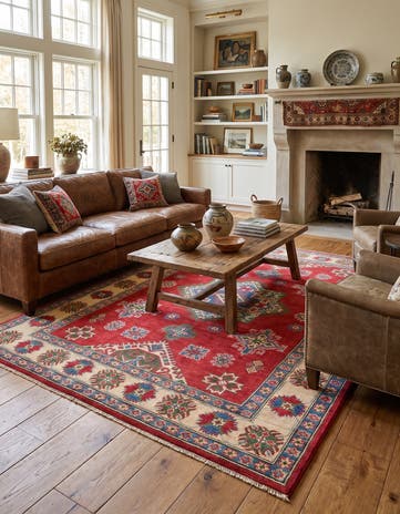 4' 10 x 6' 10 Hand Knotted Kazak Rug