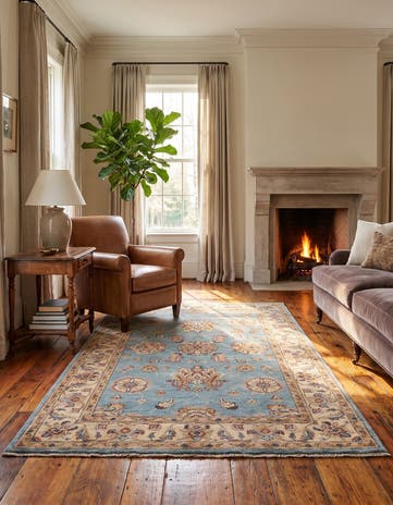 3' 5 x 5' 4 Hand Knotted Ziegler Rug