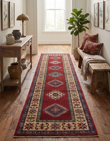 2' 6 x 9' 7 Hand Knotted Kazak Runner Rug