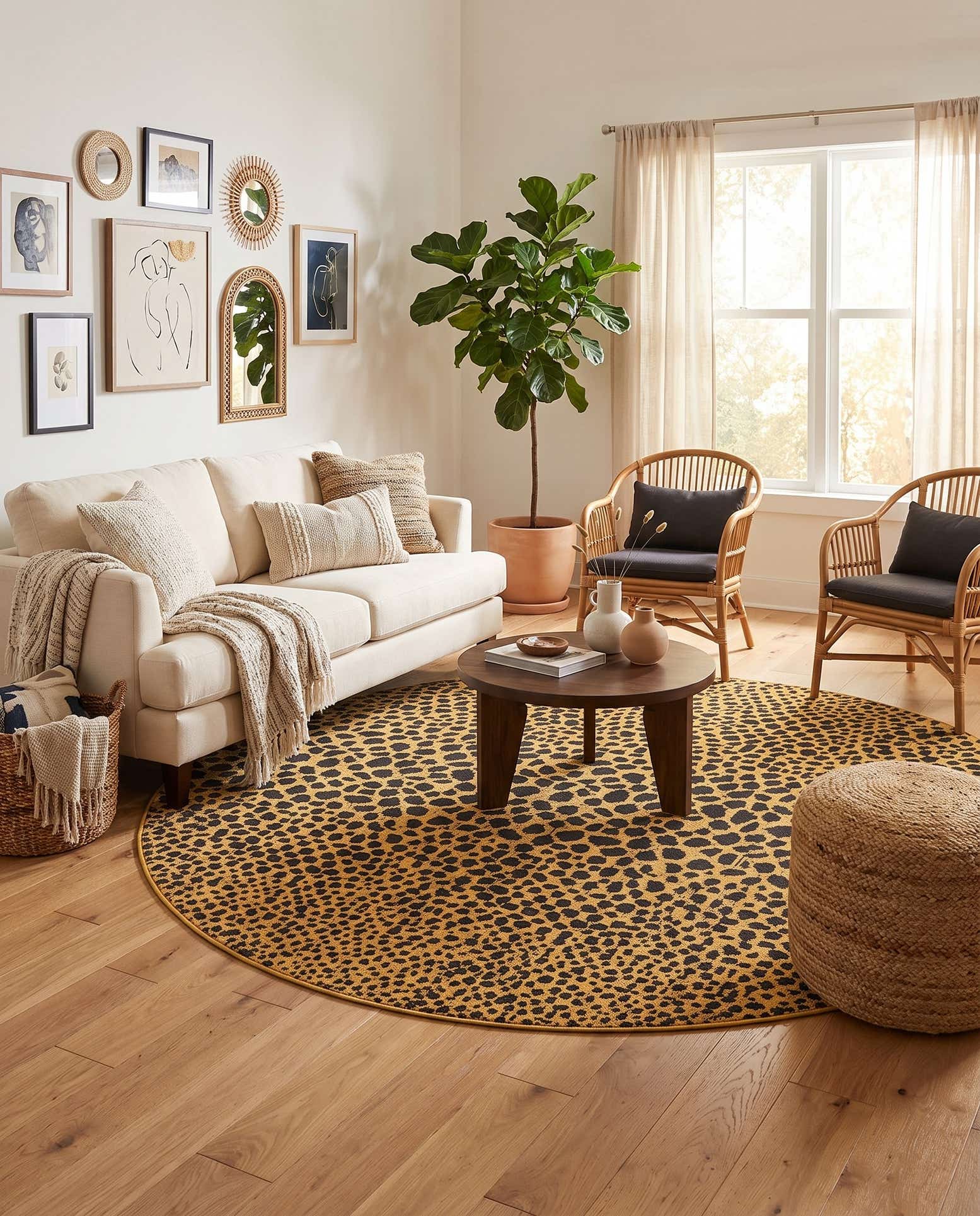 240cm x 240cm Kamala Washable Tapis Rond