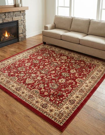 Burgundy Yasmin Square Rug